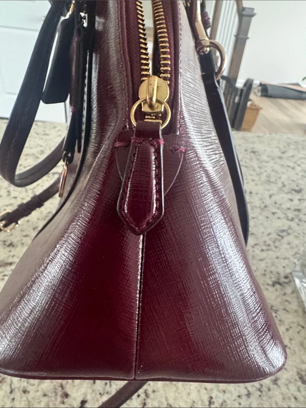 Coach Women’s Leather Dome Satchel - Wine
